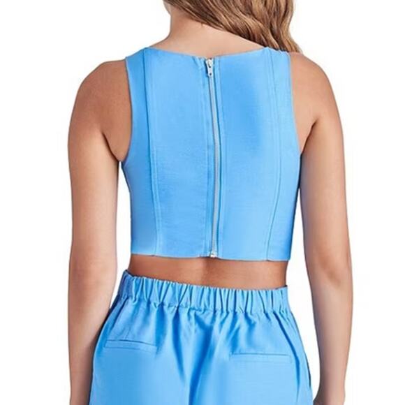 New STEVE MADDEN Women's Indigo Blue Femme Crop Top Size S - Picture 2 of 7